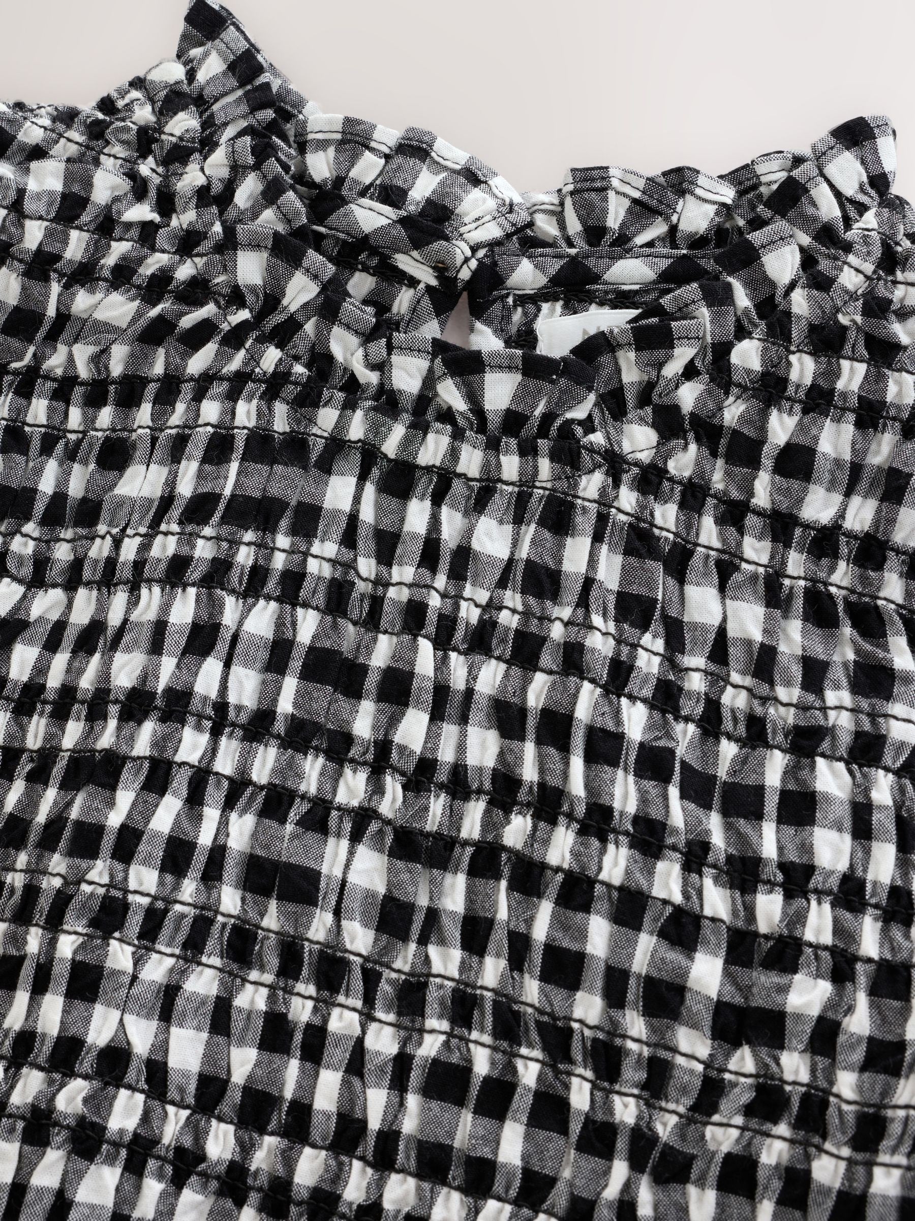 Dsiney Kidz - Black/White Gingham Shirred Dress (3-16yrs) image 3