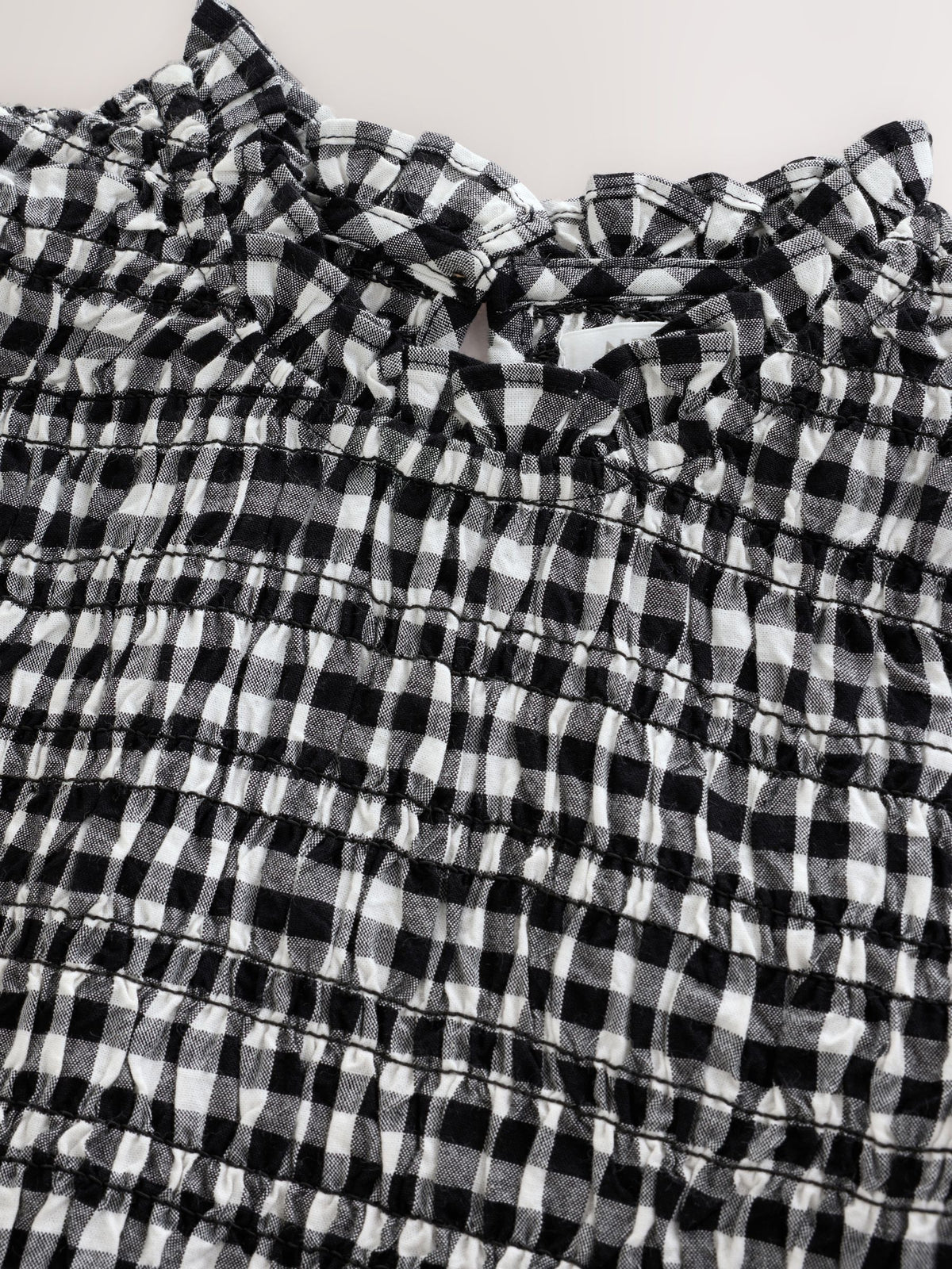 Dsiney Kidz - Black/White Gingham Shirred Dress (3-16yrs) image 3