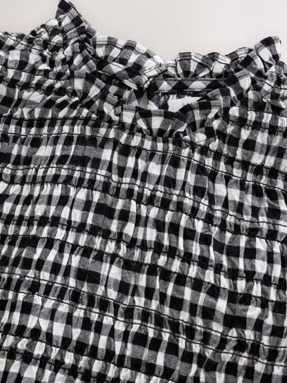 Dsiney Kidz - Black/White Gingham Shirred Dress (3-16yrs) image 3