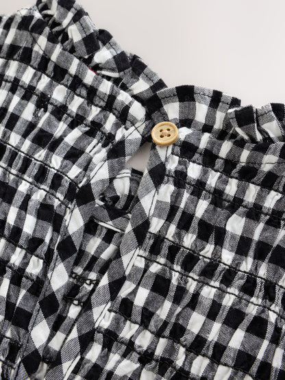 Dsiney Kidz - Black/White Gingham Shirred Dress (3-16yrs) image 4