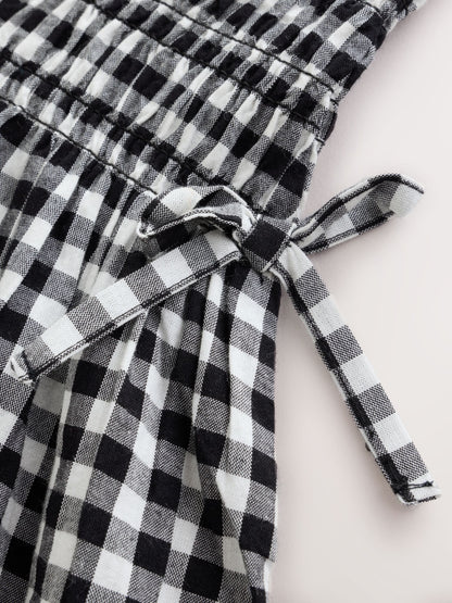 Dsiney Kidz - Black/White Gingham Shirred Dress (3-16yrs) image 5