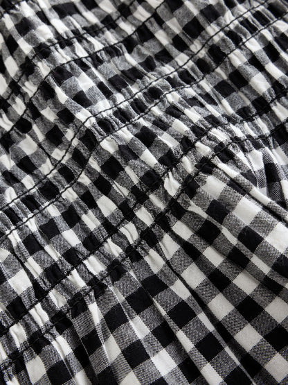 Dsiney Kidz - Black/White Gingham Shirred Dress (3-16yrs) image 6