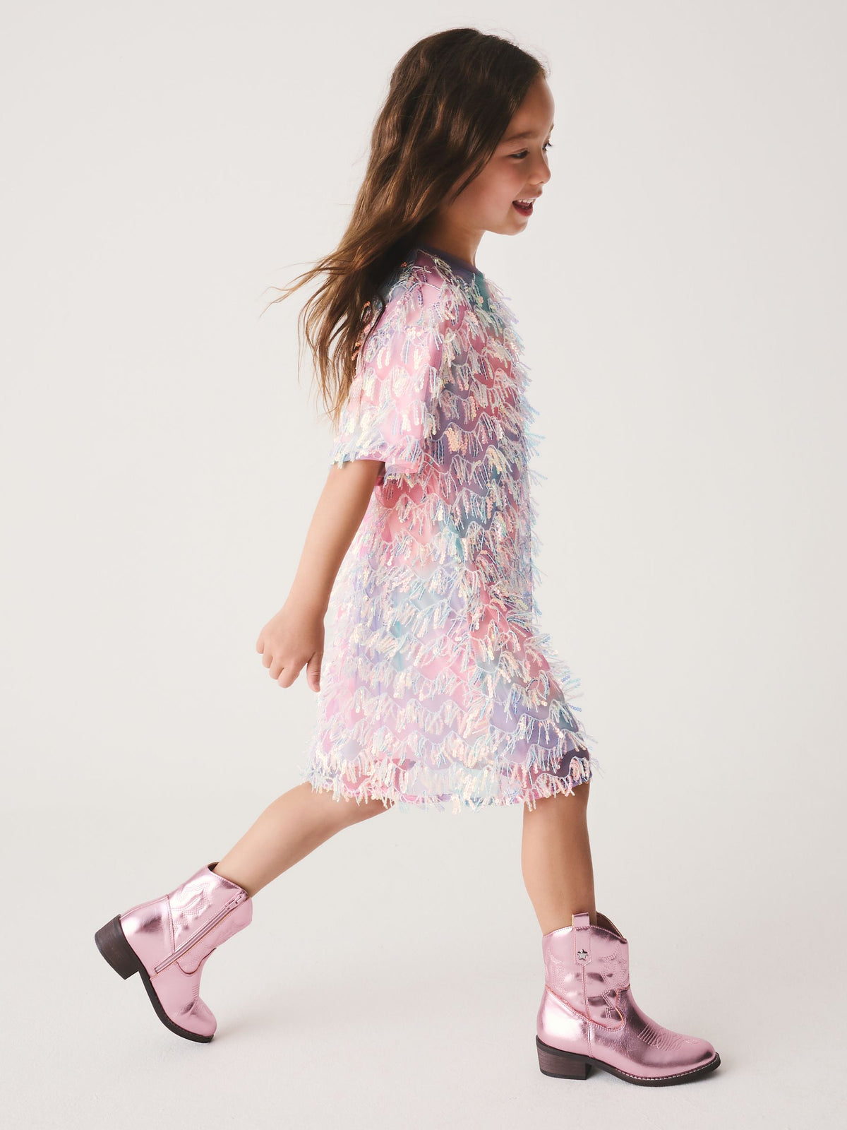 Dsiney Kidz - Multi Rainbow Tassel Dress (3-16yrs) image 4
