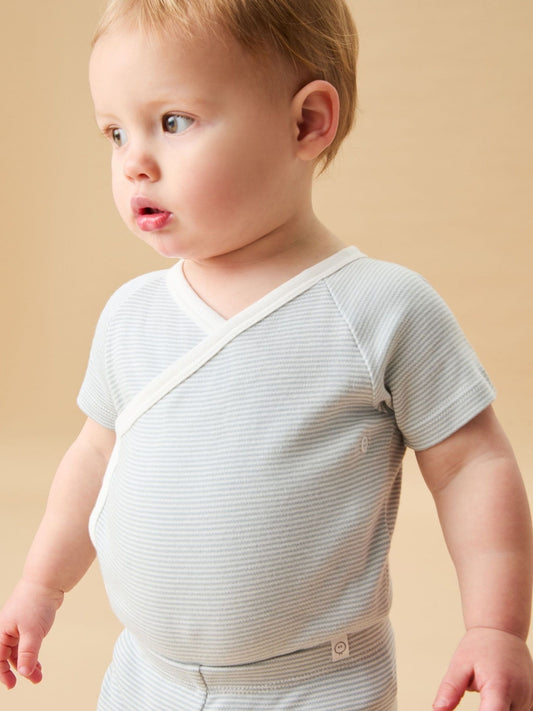 Dsiney Kidz - MORI Blue Supersoft Short Sleeve Kimono Bodysuit image 1