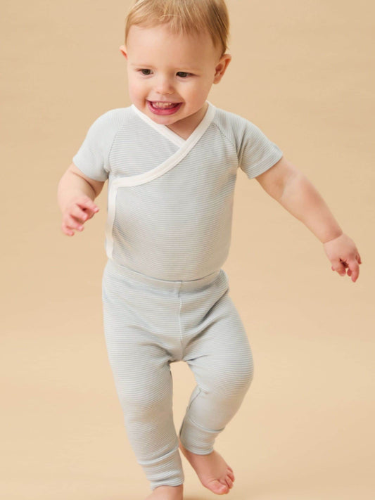 Dsiney Kidz - MORI Blue Supersoft Short Sleeve Kimono Bodysuit image 2