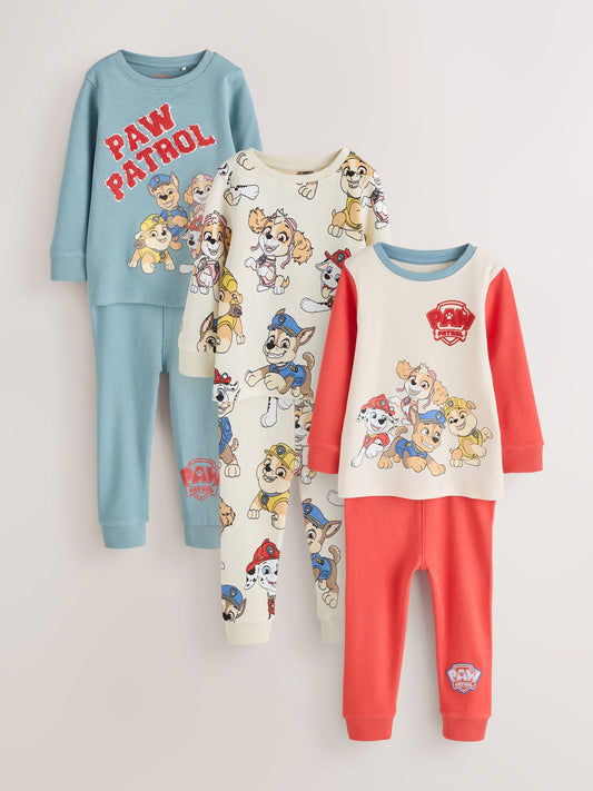 Blue/Ecru/Red Paw Patrol Snuggle Pyjamas 3 Pack (9mths-9yrs) - image 1
