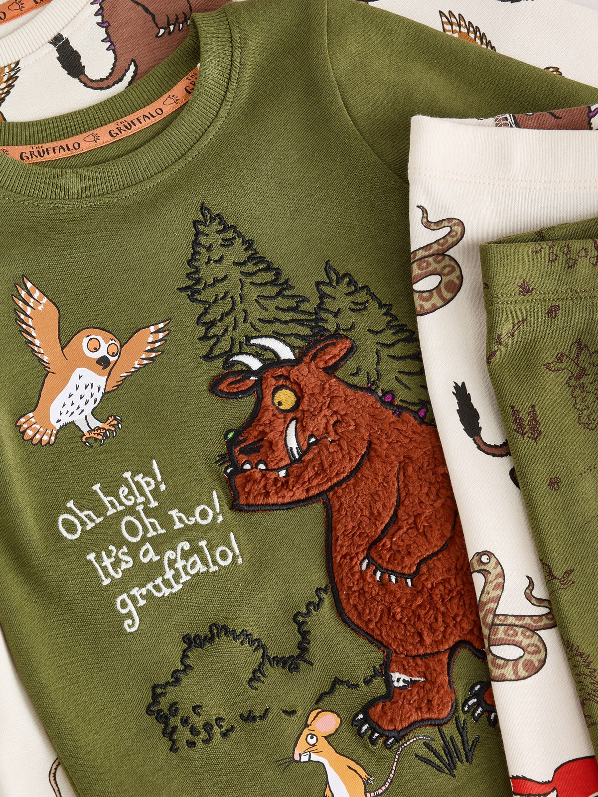 Green/Ecru Gruffalo Snuggle Pyjamas 2 Pack (9mths-8yrs) - image 9