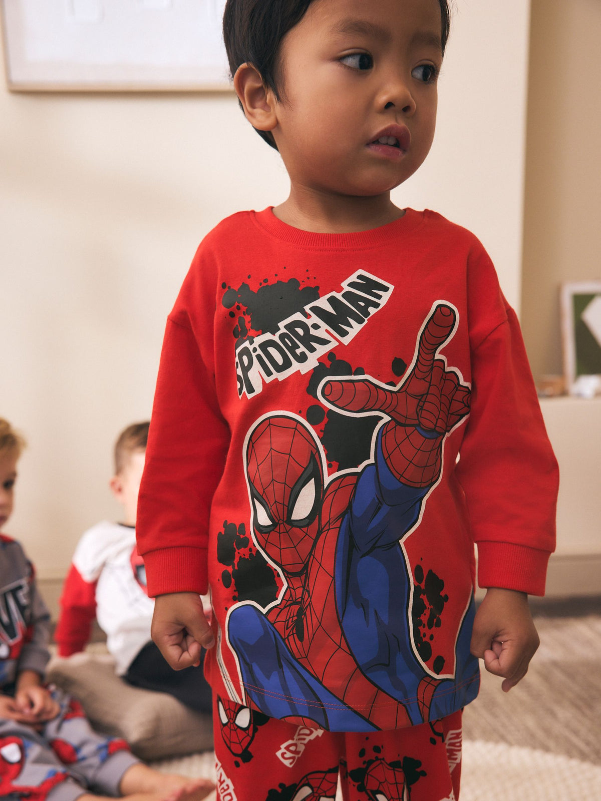 Red/Black/Grey Spiderman Long Sleeve Jogger Pyjamas 3 Pack (12mths-10yrs) - image 5
