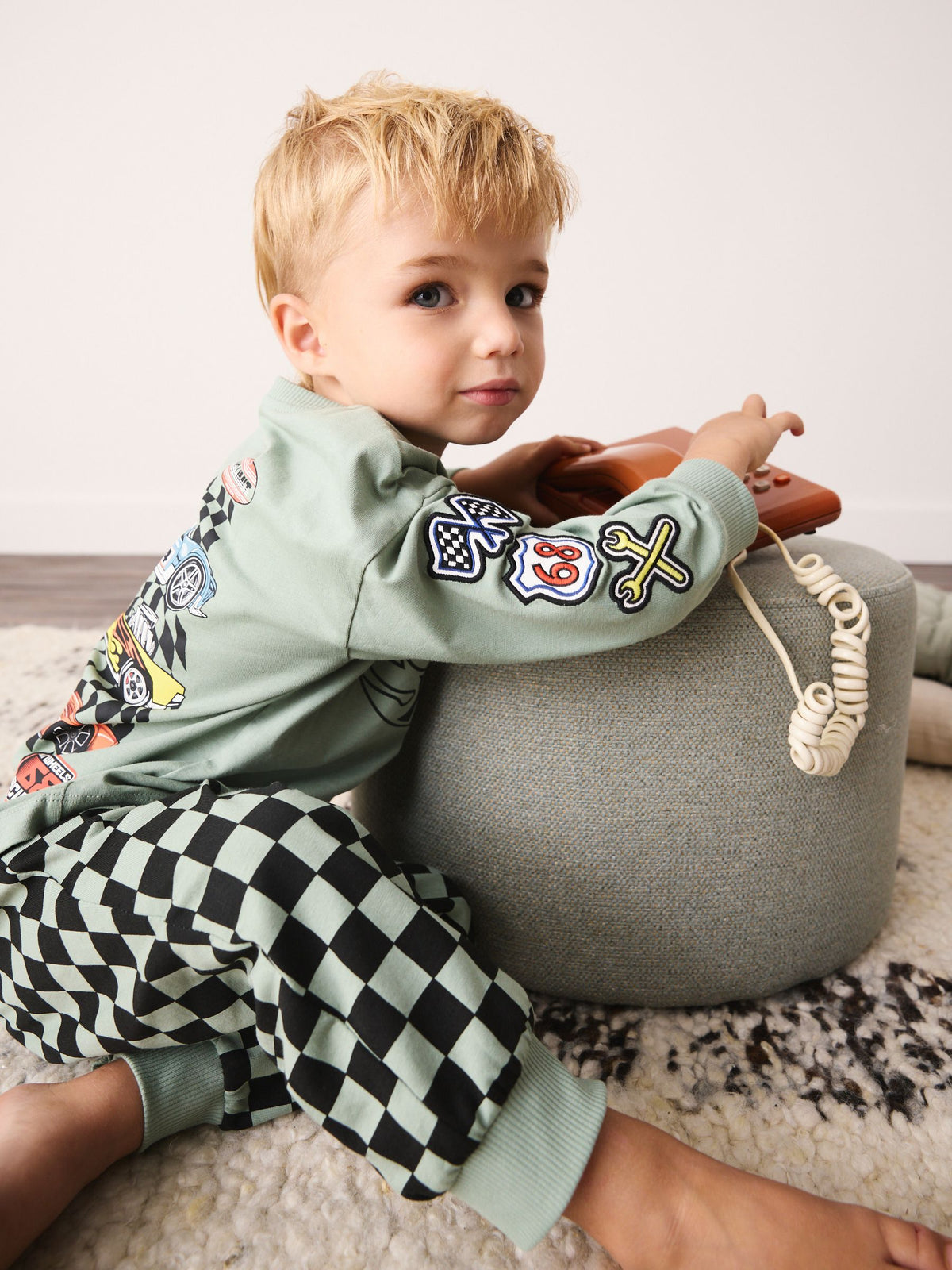 Green Hotwheels Long Sleeve Jogger Single Pyjamas (9mths-9yrs) - image 1