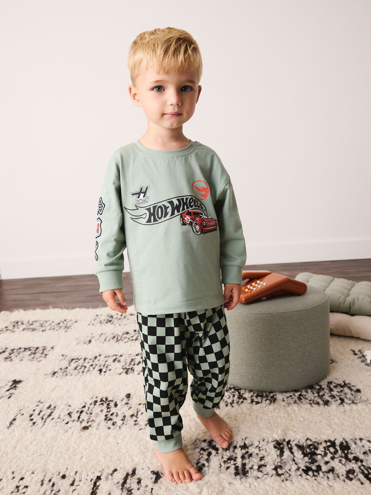 Green Hotwheels Long Sleeve Jogger Single Pyjamas (9mths-9yrs) - image 2
