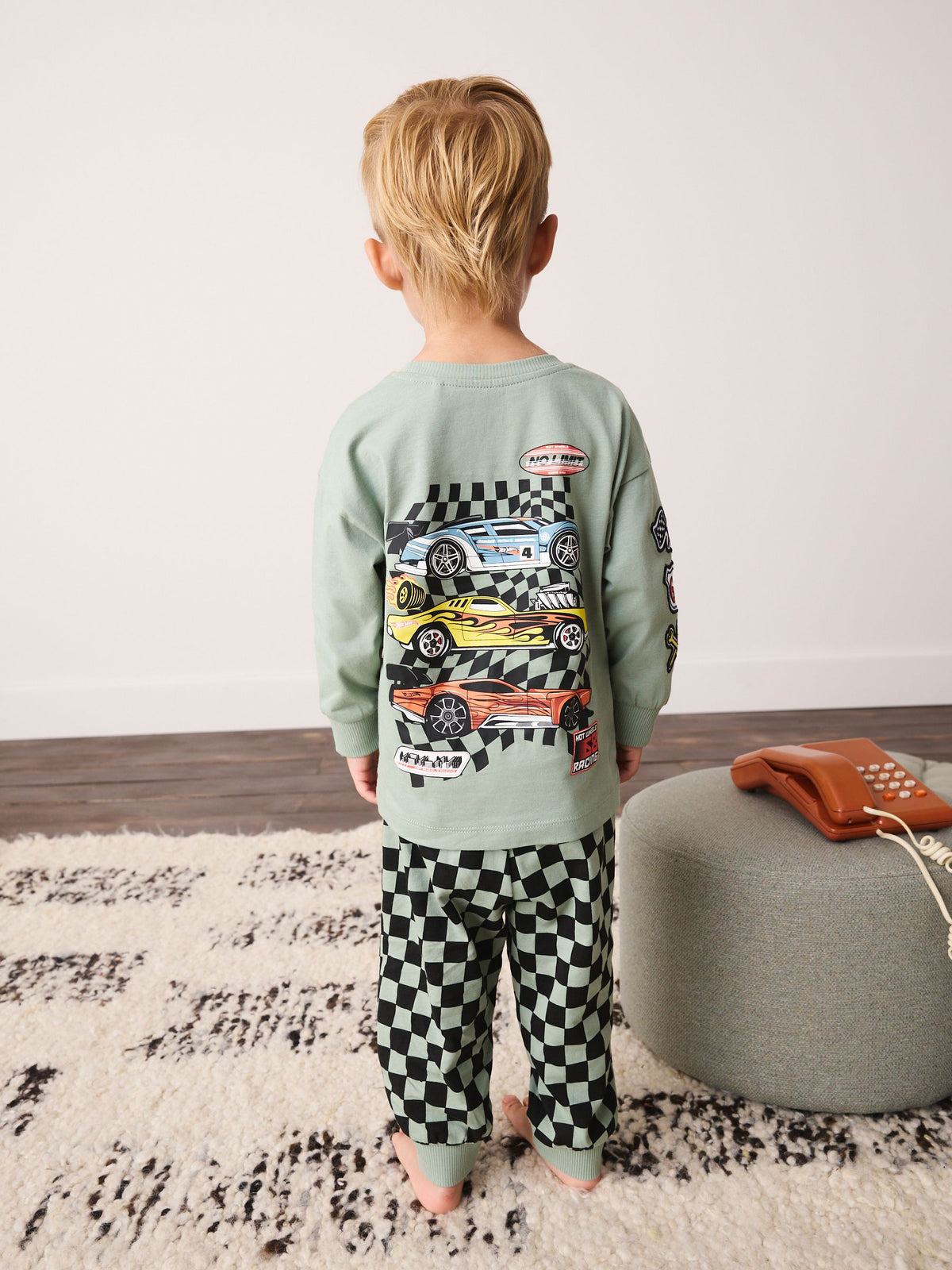 Green Hotwheels Long Sleeve Jogger Single Pyjamas (9mths-9yrs) - image 3