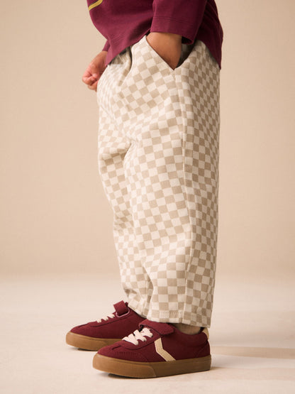 Neutral Checkerboard Pull On Barrel Trousers (3mths-7yrs) image 4