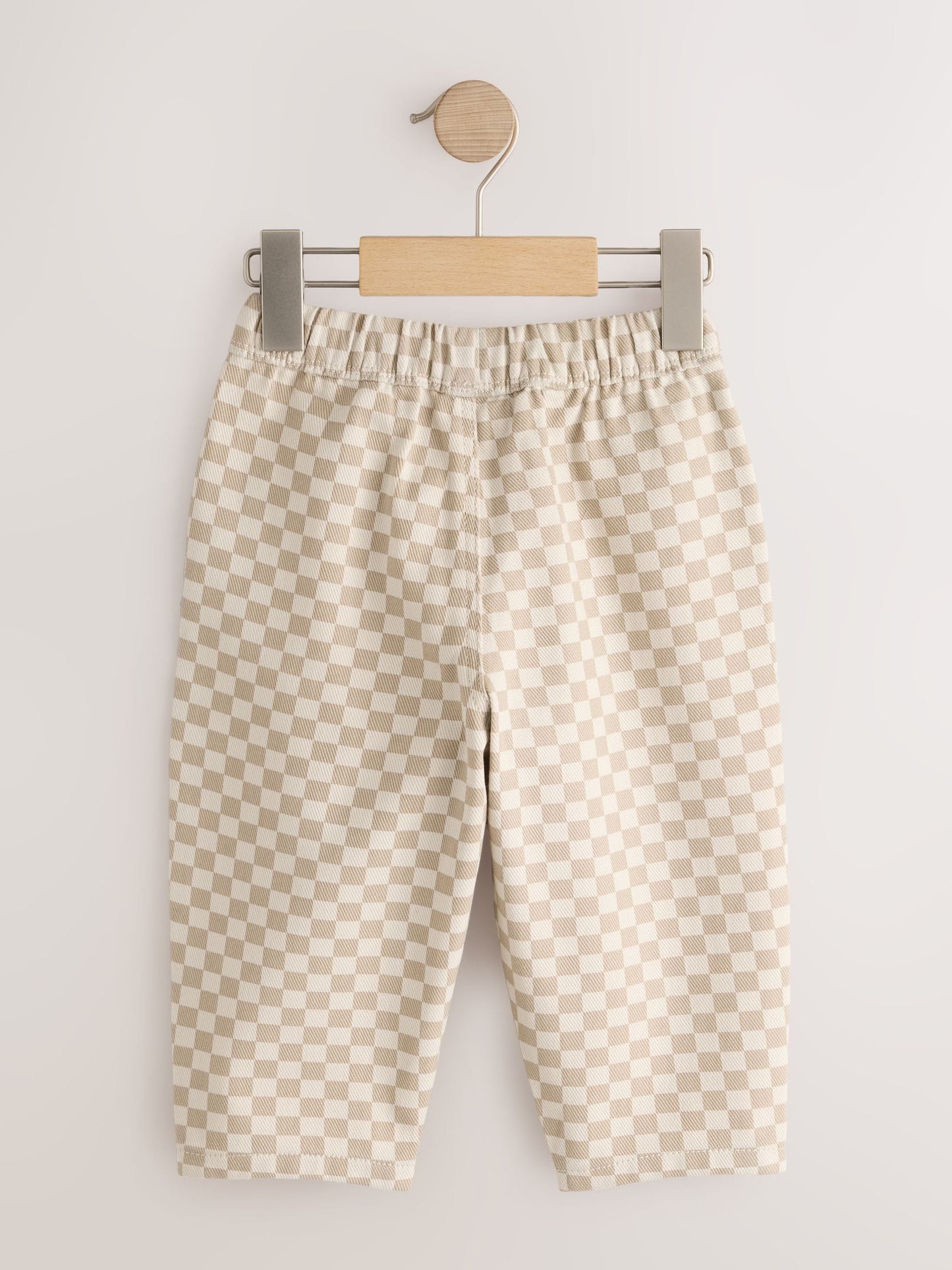 Neutral Checkerboard Pull On Barrel Trousers (3mths-7yrs) image 6