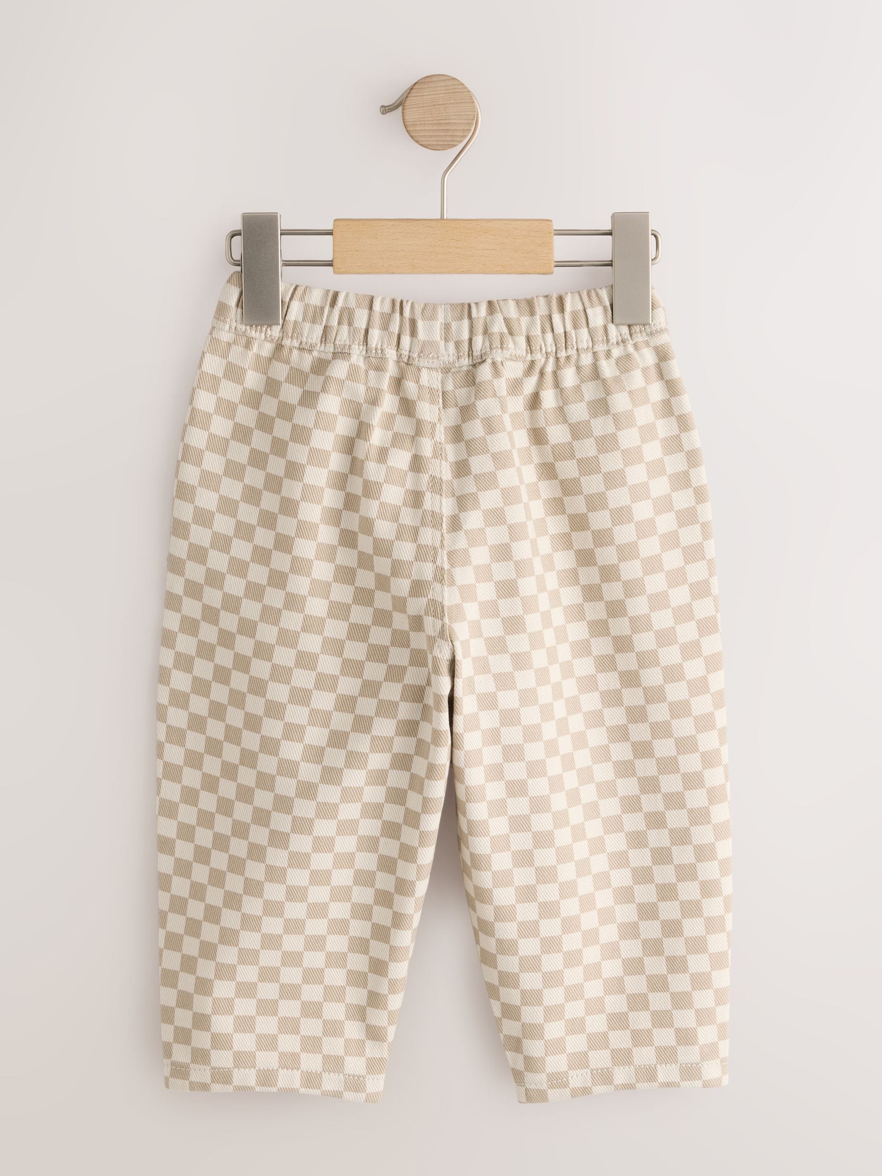 Neutral Checkerboard Pull On Barrel Trousers (3mths-7yrs) image 6