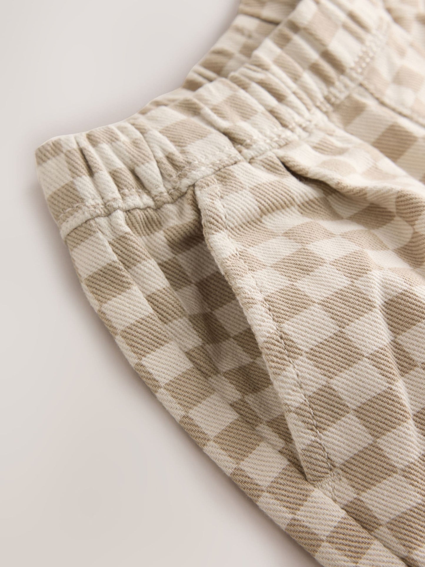 Neutral Checkerboard Pull On Barrel Trousers (3mths-7yrs) image 7
