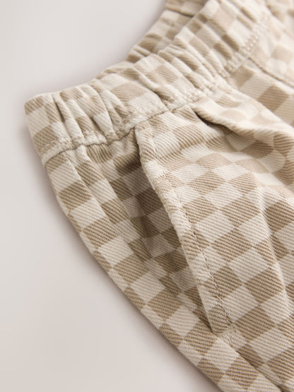Neutral Checkerboard Pull On Barrel Trousers (3mths-7yrs) image 7