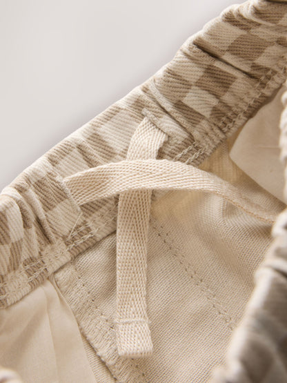 Neutral Checkerboard Pull On Barrel Trousers (3mths-7yrs) image 8