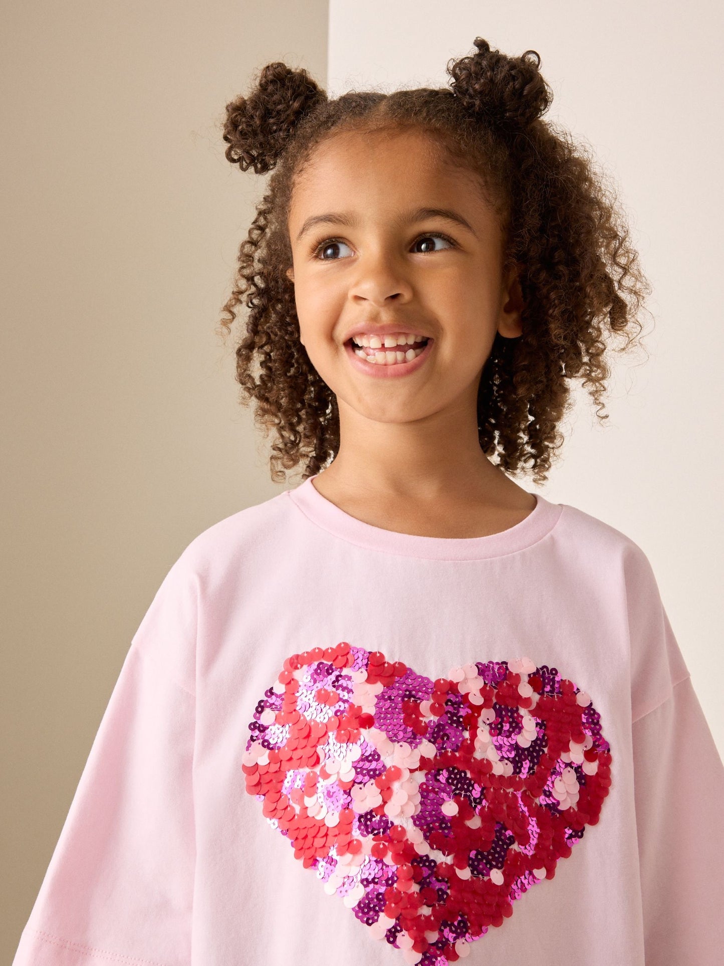 Dsiney Kidz - Pink Animal Boxy Sequin Heart T-Shirt (3-16yrs) image 4