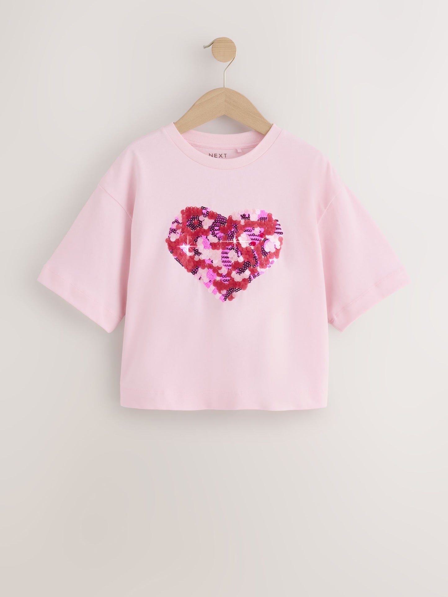 Dsiney Kidz - Pink Animal Boxy Sequin Heart T-Shirt (3-16yrs) image 5