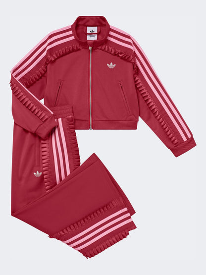 adidas Originals Red Firebird Ruffle Little Kids Tracksuit - image 2