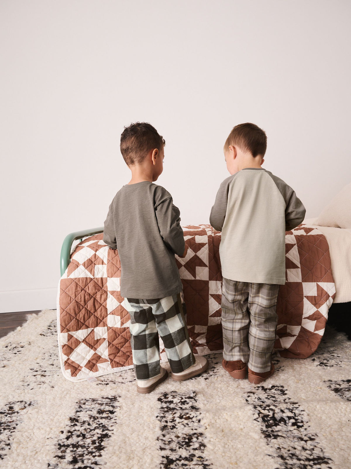 Brown/Cream Wide Leg Woven Bottom Pyjamas Set 2 Pack (9mths-12yrs) - image 2