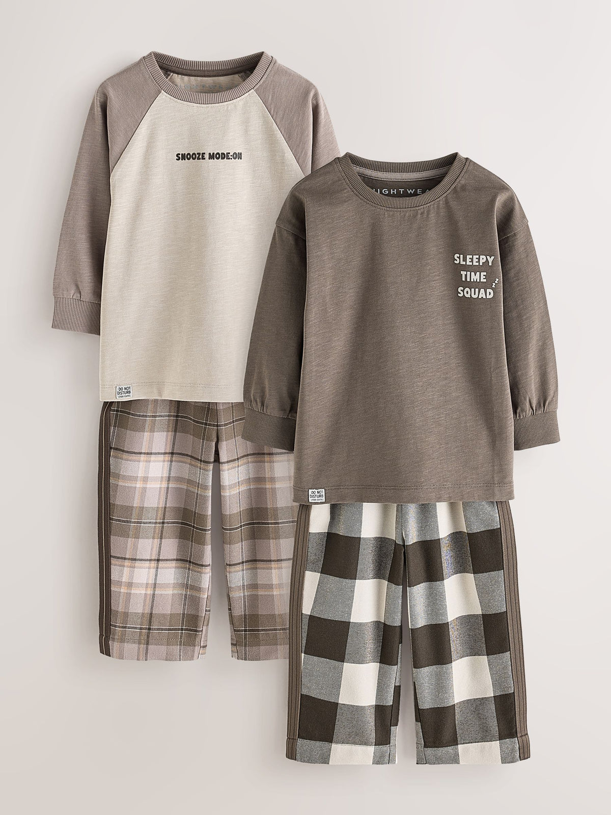 Brown/Cream Wide Leg Woven Bottom Pyjamas Set 2 Pack (9mths-12yrs) - image 5