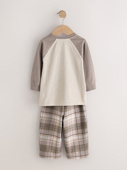 Brown/Cream Wide Leg Woven Bottom Pyjamas Set 2 Pack (9mths-12yrs) - image 8