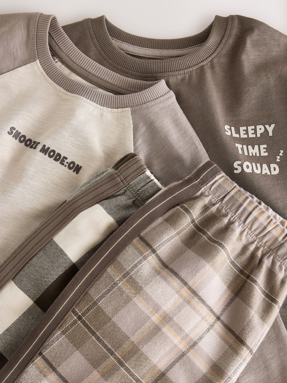 Brown/Cream Wide Leg Woven Bottom Pyjamas Set 2 Pack (9mths-12yrs) - image 9