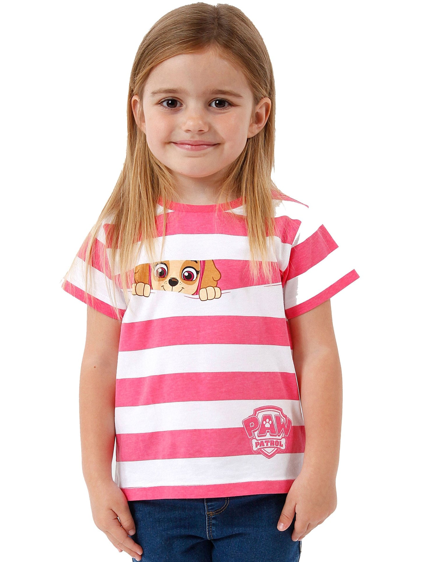 Character Pink Paw Patrol Striped Skye T-Shirt image 1
