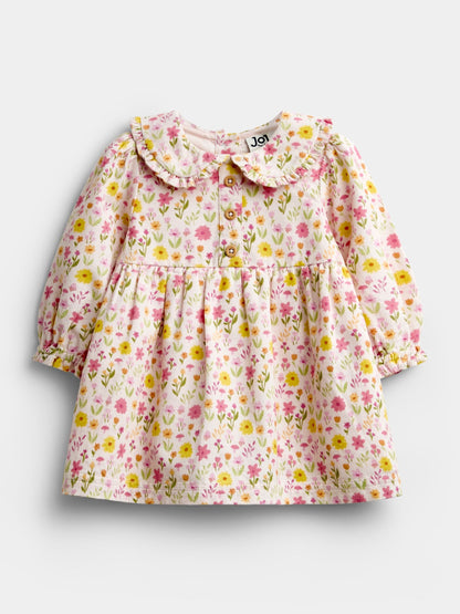 Dsiney Kidz - JoJo Maman Bébé Pink Floral Cord Baby Dress & Tights Set image 2