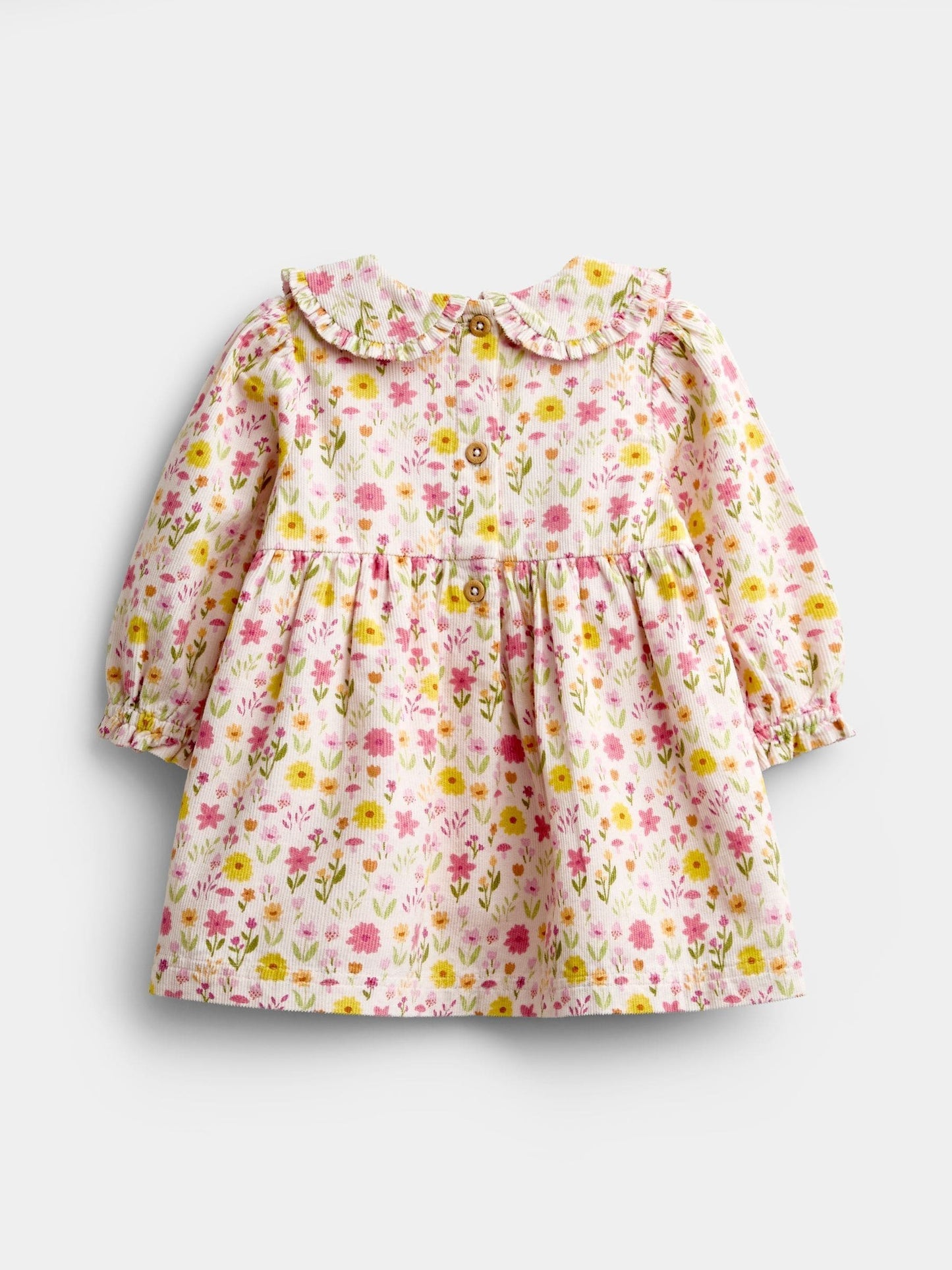Dsiney Kidz - JoJo Maman Bébé Pink Floral Cord Baby Dress & Tights Set image 3