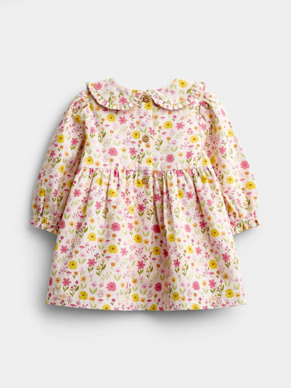 Dsiney Kidz - JoJo Maman Bébé Pink Floral Cord Baby Dress & Tights Set image 3