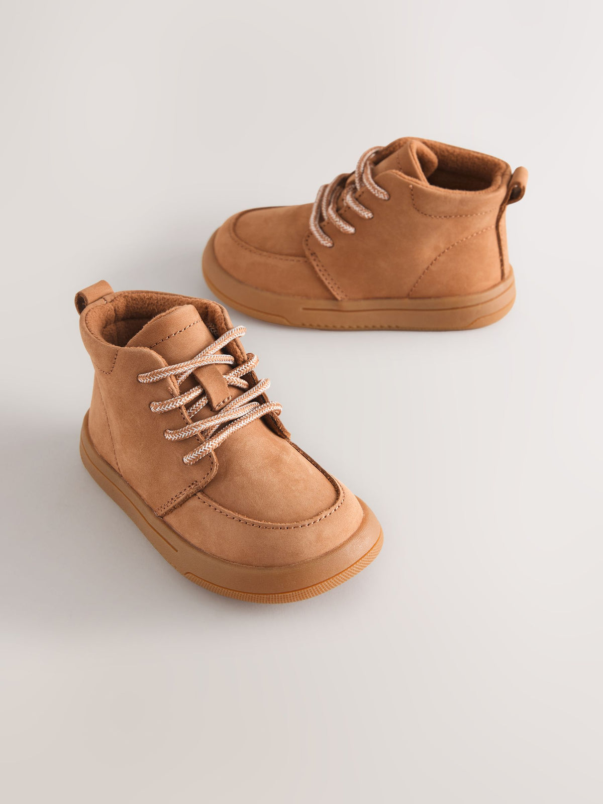 Dsiney Kidz - Tan Brown Barefoot Lace Up Leather Boots image 1