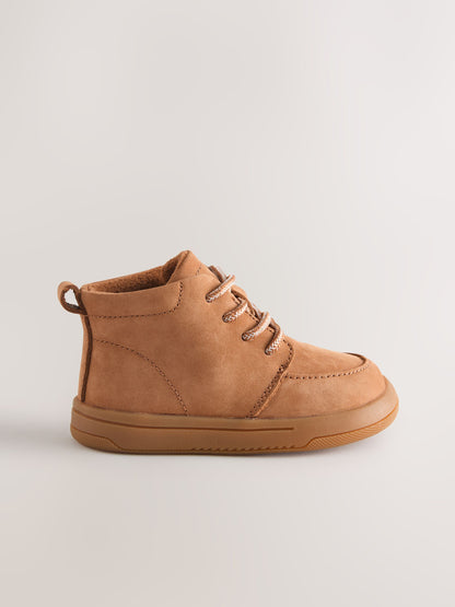 Dsiney Kidz - Tan Brown Barefoot Lace Up Leather Boots image 2
