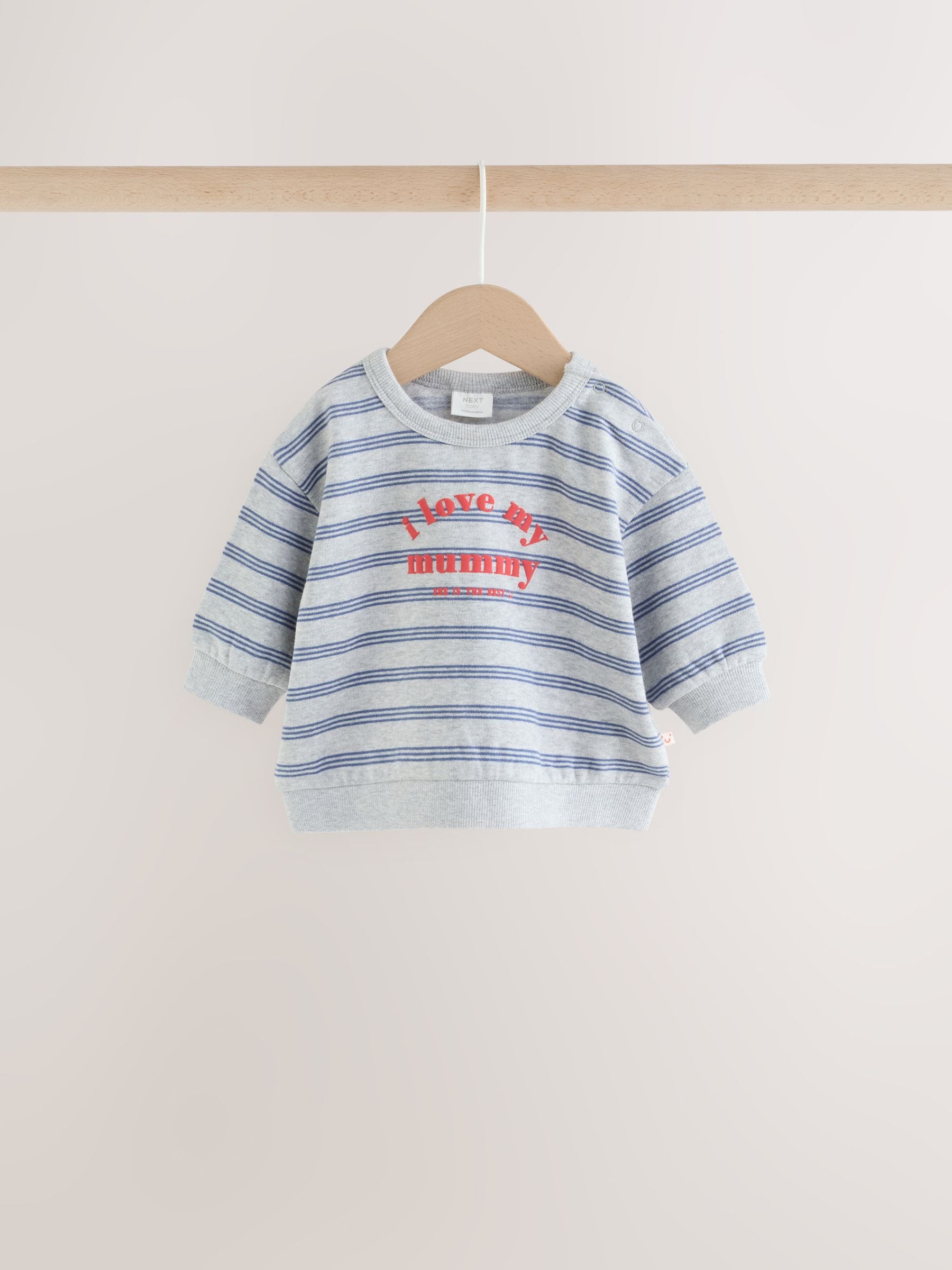 Dsiney Kidz - 'I Love My Mummy' Grey/Blue Sweatshirt and Joggers Baby Set (0mths-2yrs) image 2