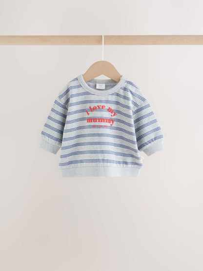 Dsiney Kidz - 'I Love My Mummy' Grey/Blue Sweatshirt and Joggers Baby Set (0mths-2yrs) image 2