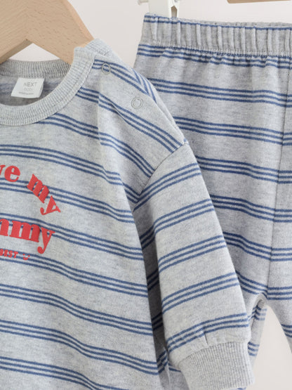 Dsiney Kidz - 'I Love My Mummy' Grey/Blue Sweatshirt and Joggers Baby Set (0mths-2yrs) image 7