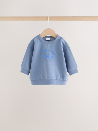 Dsiney Kidz - 'I Love My Daddy' Blue Sweatshirt and Joggers Baby Set (0mths-2yrs) image 2