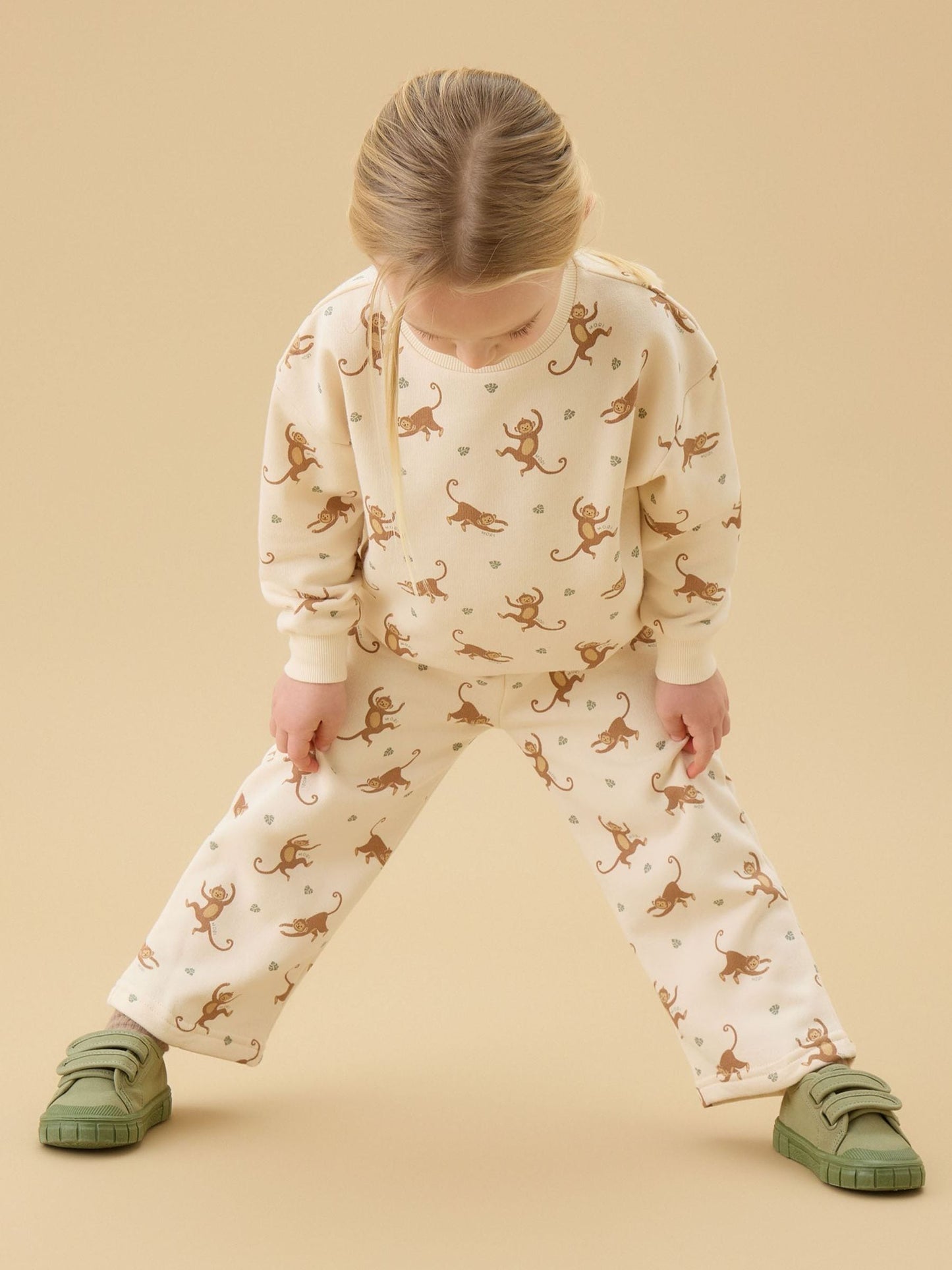 MORI Cream Happy Monkeys Supersoft Joggers image 1