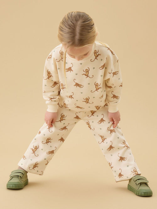 MORI Cream Happy Monkeys Supersoft Joggers image 1