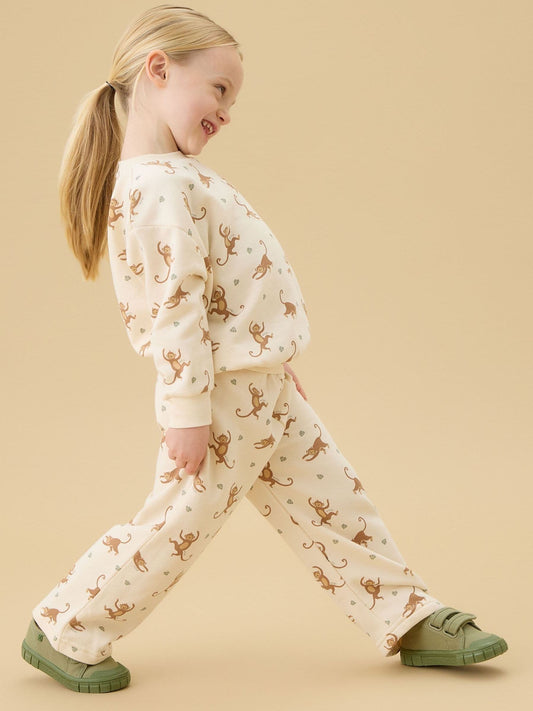 MORI Cream Happy Monkeys Supersoft Joggers image 2