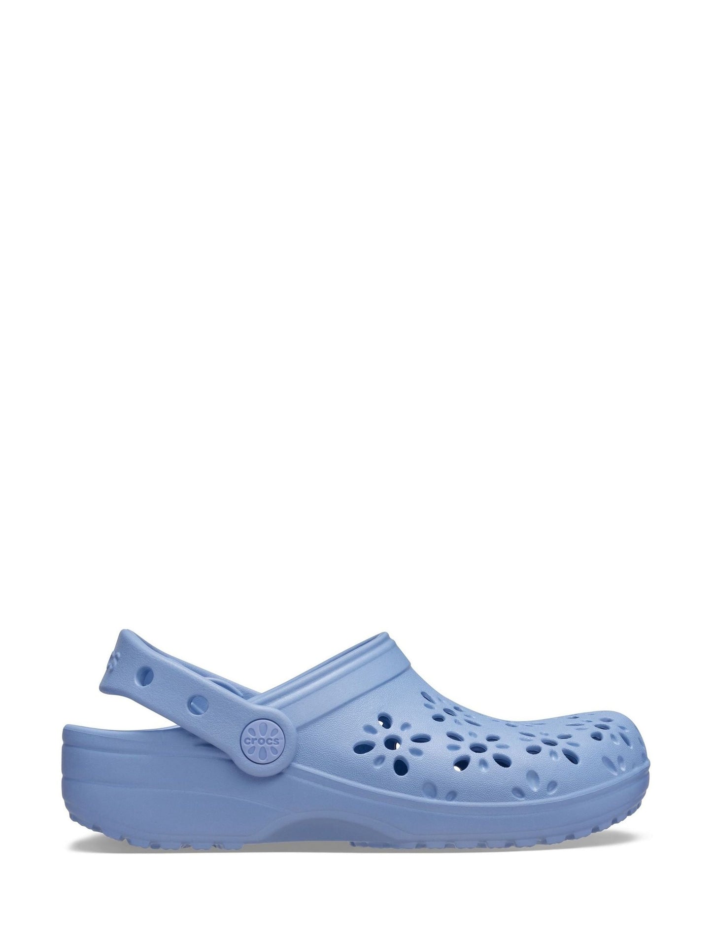 Crocs Blue Classic Floral Cut Out Clogs image 1