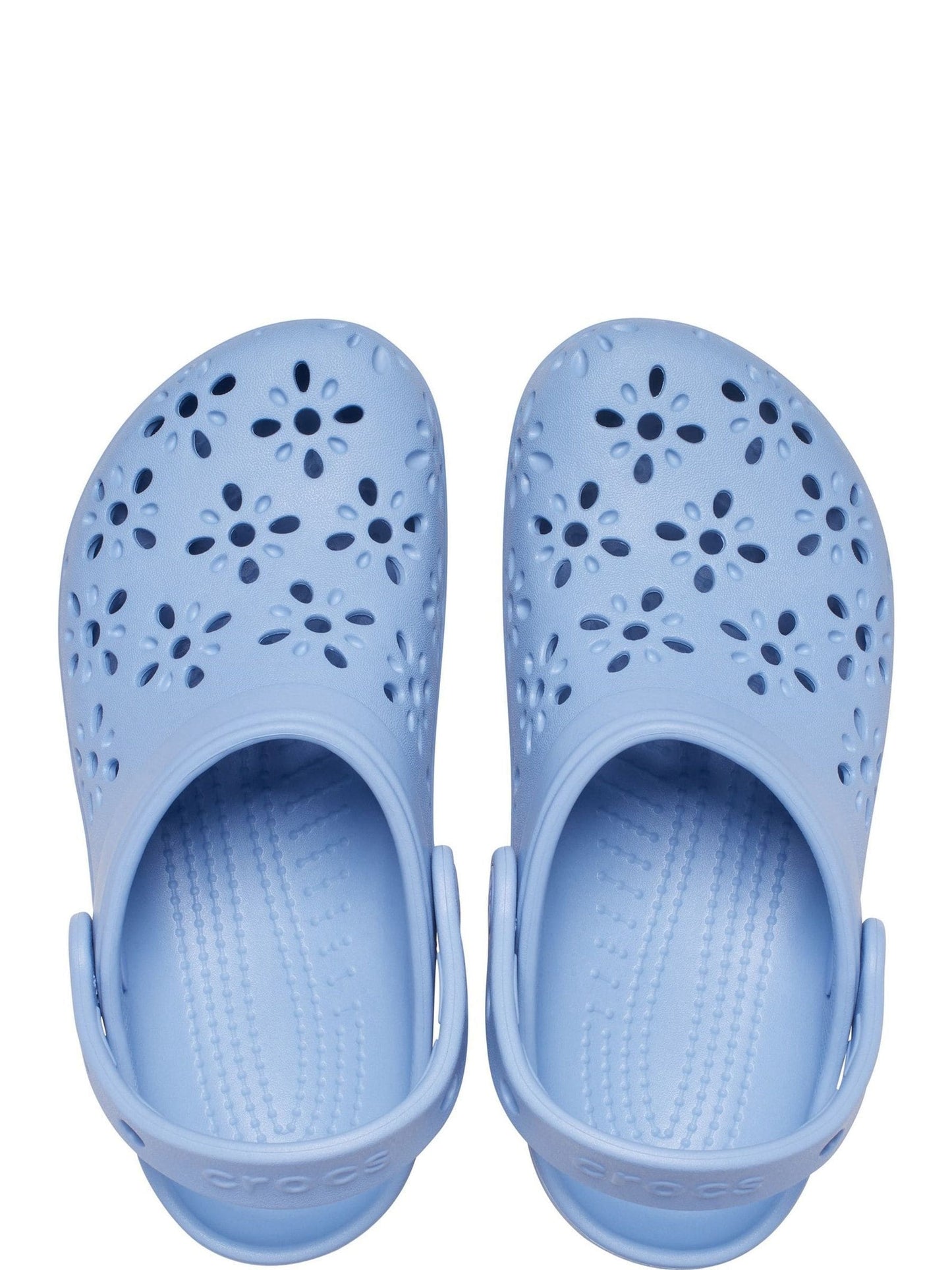 Crocs Blue Classic Floral Cut Out Clogs image 5