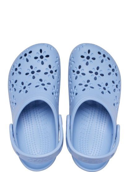 Crocs Blue Classic Floral Cut Out Clogs image 5