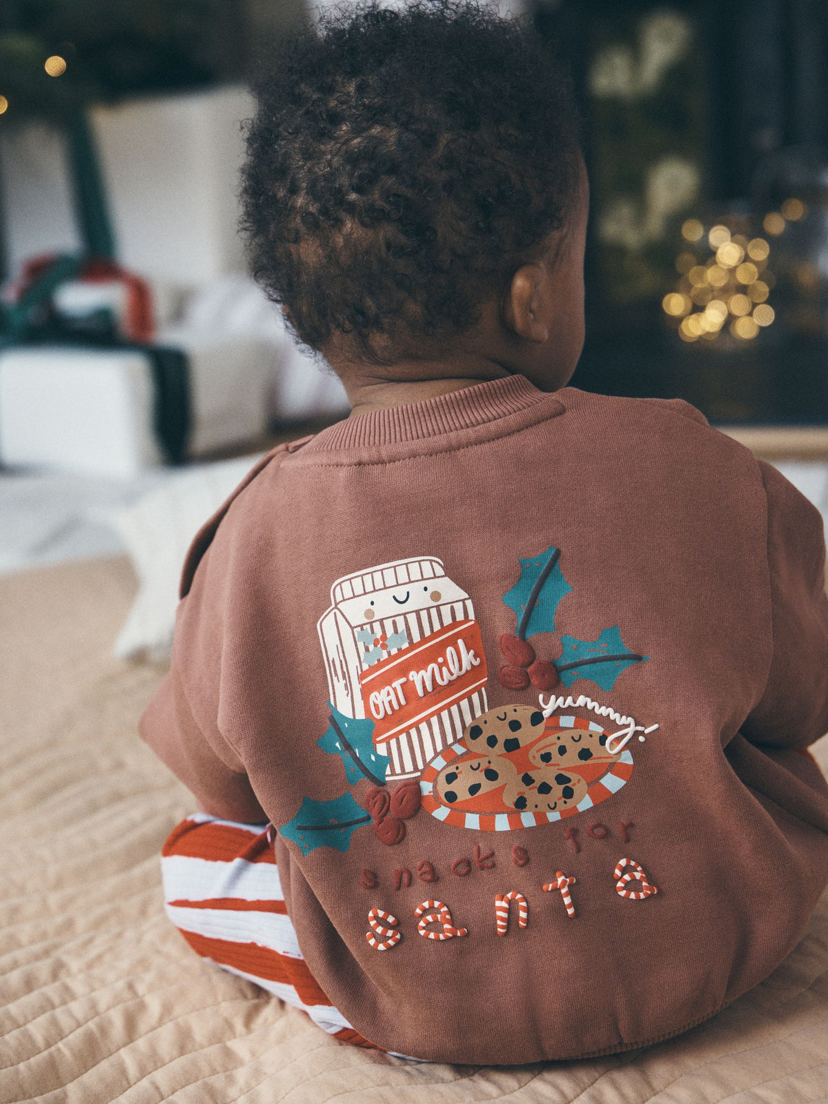 Brown Sweatshirt and Wide Leg Leggings Christmas Baby Set (0mths-2yrs) - image 1