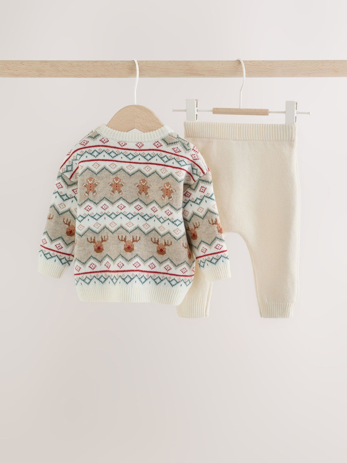 Dsiney Kidz - Neutral Fairisle Christmas Knitted Jumper and Leggings Set (0mths-2yrs) image 4