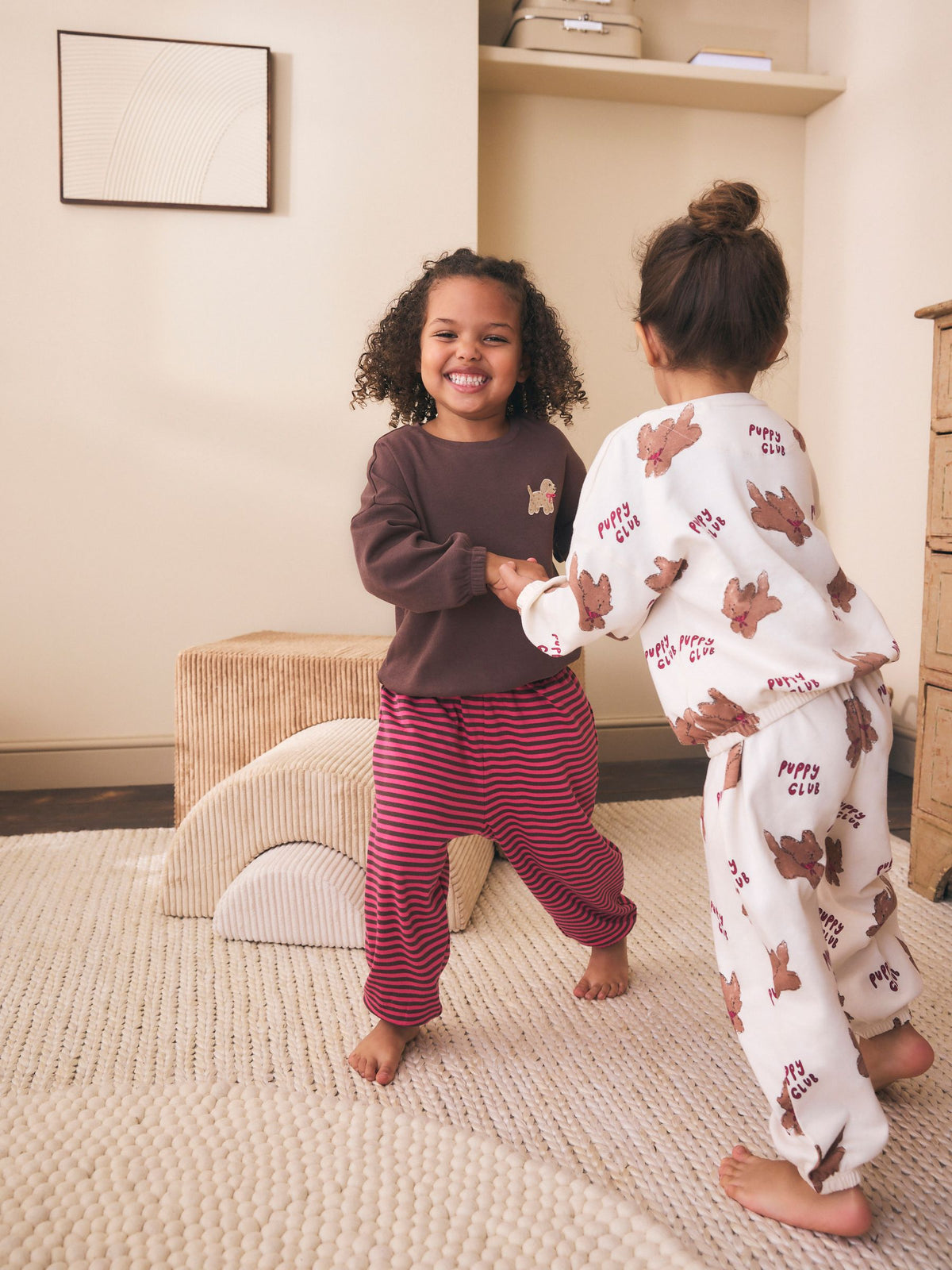 Brown/Cream Jogger Pyjamas 2 Pack (9mths-12yrs) - image 3