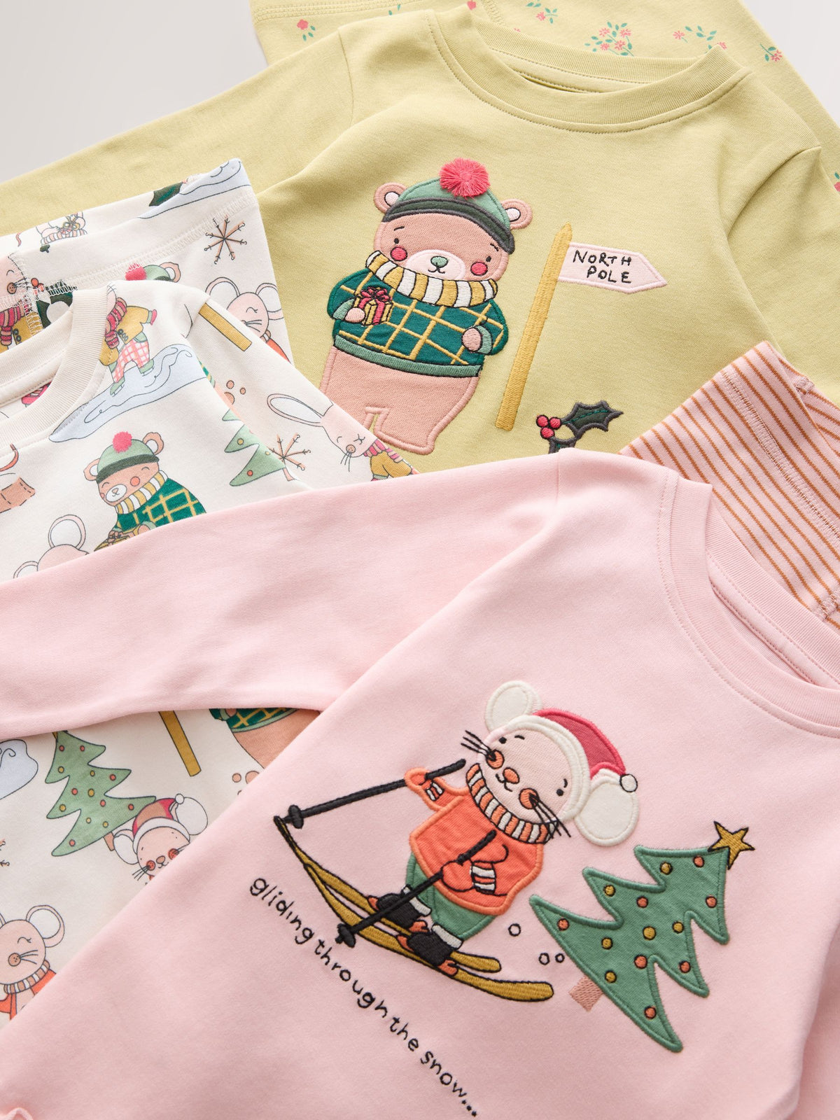 Dsiney Kidz - Pink/Green Snuggle Pyjamas 3 Pack (9mths-12yrs) image 7