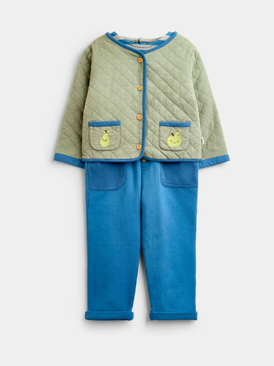 Dsiney Kidz - JoJo Maman Bébé Blue Sheep Jacket, Bodysuit & Leggings 3-Piece Set image 1