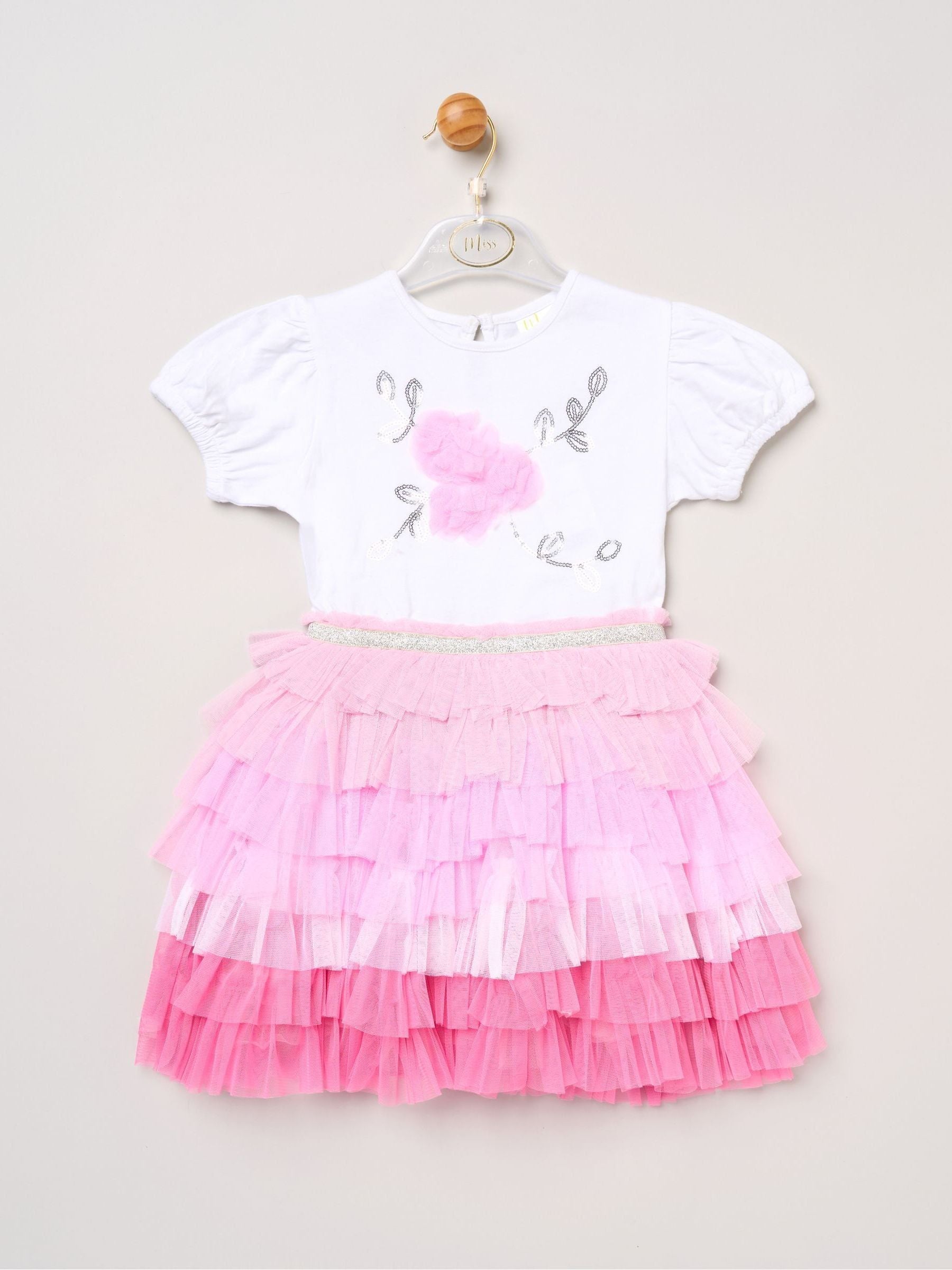 Miss Light Pink Sequin Embroidery Floral Tutu Dress image 1